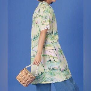 FRNCH Pastel Scenic Print Tunic Shirt Dress